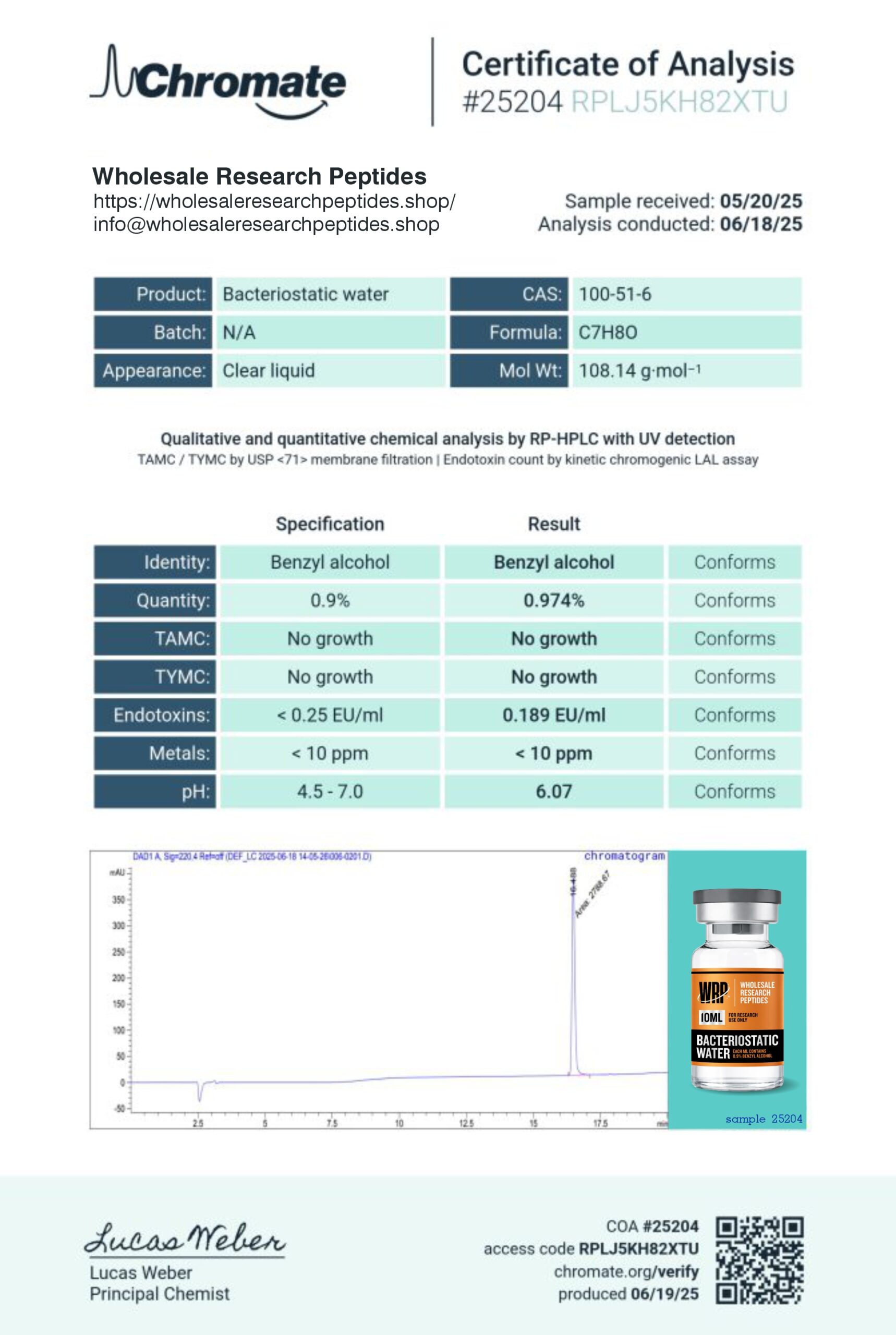 Bacteriostatic Water Image 2